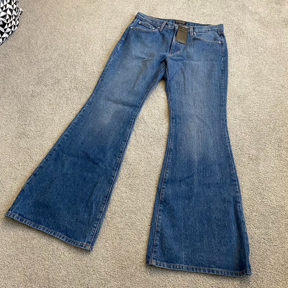 Cynthia Rowley x Midheaven Denim Flare Jeans Bejeweled Retro NWT Sz 31